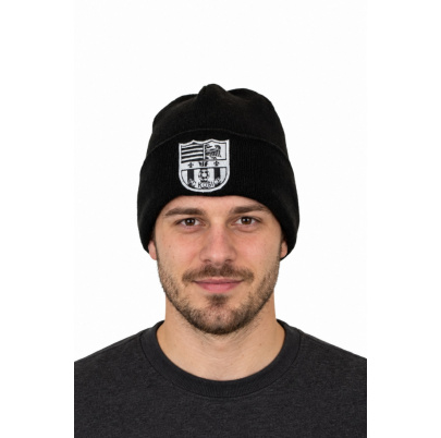 Čierna pletená čiapka s logom FC Košice