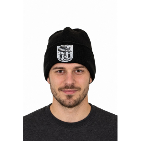 Čierna pletená čiapka s logom FC Košice